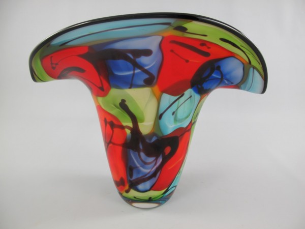 Glas Vase farbe H.32x38x22cm