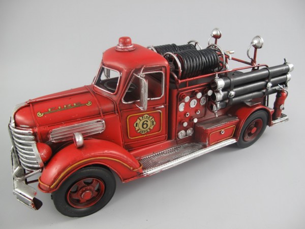 Feuerwehrwagen Antik Eisen L.43x18cm