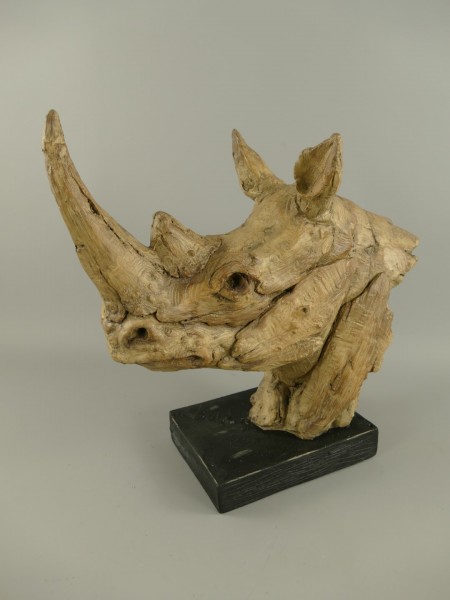Figur Polystein Nashorn farbig H.45x48cm